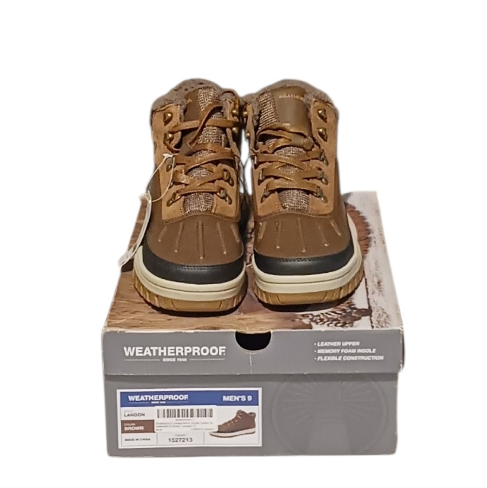 Weatherproof  Landon Rugged Men's Sneakerboots Tan and Brown  Size 9 New In Box